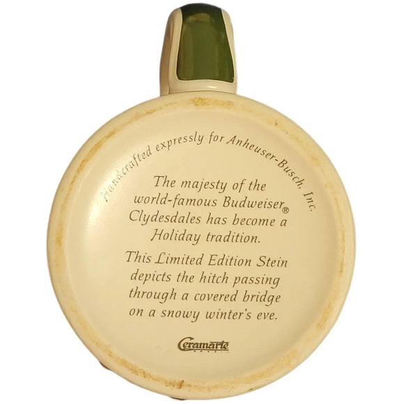 Anheuser-Busch Budweiser Holiday Christmas Clydesdales Limited Edition Stein - Picture 9 of 12